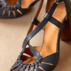 Levency Multi Cross Strap Chunky High Heel Sandals