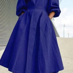 Levency Turtleneck Neck Puff Sleeve Midi Dress 7 Levency Turtleneck Neck Puff Sleeve Midi Dress