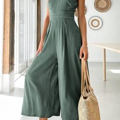 Levency One Shoulder Straps Wide Leg Jumpsuits New In