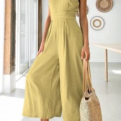 Levency One Shoulder Straps Wide Leg Jumpsuits New In
