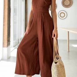 Levency One Shoulder Straps Wide Leg Jumpsuits New In
