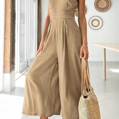 Levency One Shoulder Straps Wide Leg Jumpsuits New In
