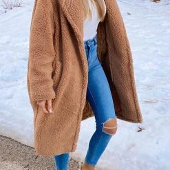 Levency Turndown Collar Teddy Coat