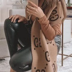 Levency Ripped Letter Print Scarf New In