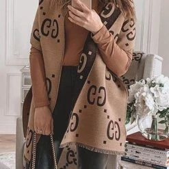 Levency Ripped Letter Print Scarf New In