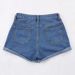 Levency Classic Pocket High Waist Denim Shorts