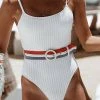 Levency New In Solid One Piece Swimsuit