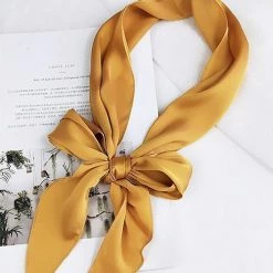 Levency Solid Ribbon Scarf New In