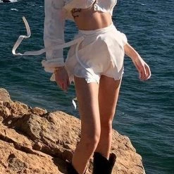 Levency Button Flares Sleeve Skirts Set New In