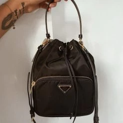 Levency New In Nylon Adjustable Strap Bucket Bag