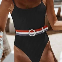 Levency New In Solid One Piece Swimsuit
