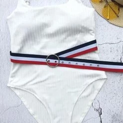 Levency New In Solid One Piece Swimsuit