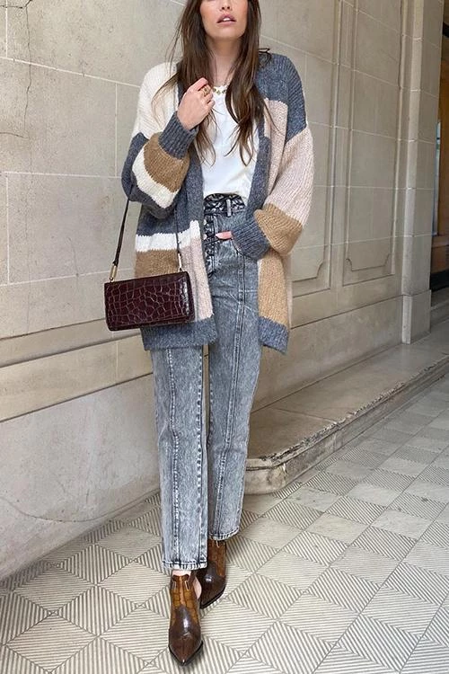 Levency Color Block Cardigan 10 Levency Color Block Cardigan