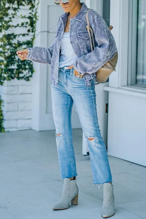 Levency Frayed Hem Cropped Corduroy Jacket New In 13 Levency Frayed Hem Cropped Corduroy Jacket New In