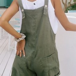 Levency Square Neck Pockets Romper New In