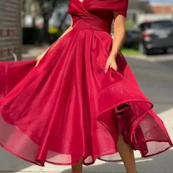 Levency Strapless High Waist Prom Dress