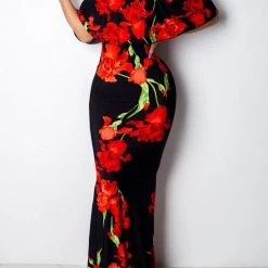 Levency Ruffles Off Shoulder Maxi Dress New In