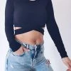Levency New In Cross Long Sleeve Crop Top