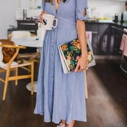 Levency New In Button Knot Sleeve Dress 35 Levency New In Button Knot Sleeve Dress