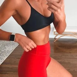 Levency New In Solid High Waist Shorts