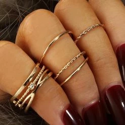 Levency Simple Rings Set