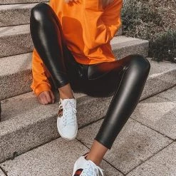 Levency New In Solid O Neck Long Sleeve Hoodie