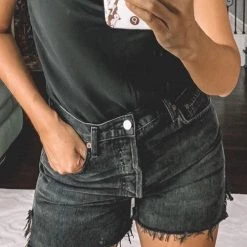 Levency Ripped High Waist Denim Shorts New In