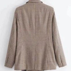 Levency Plaid Button Long Sleeve Blazer New In