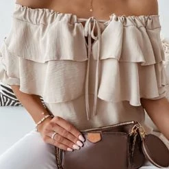 Levency Off The Shoulder Tunic With Double Frill New In