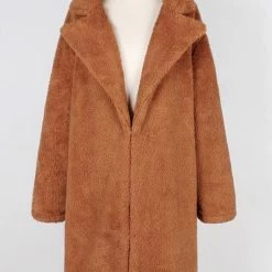 Levency Turndown Collar Teddy Coat