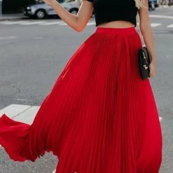 Levency New In Pleated Maxi Skirts