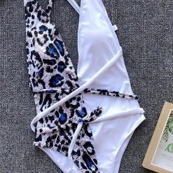 Levency Leopard Patchwork One Pieces Swimwear