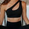 Levency Cut Out One Shoulder Sports Bra New In