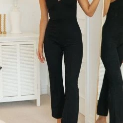 Levency One Shoulder Cross Body Strap Jumpsuits