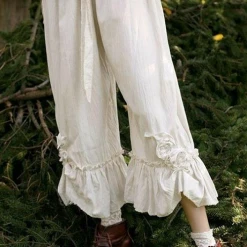 Levency Ruffles Hem Loose Leg Pants New In