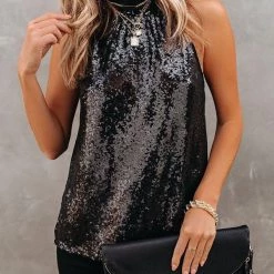 Levency Dress You Up Sequin Halter Top
