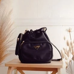 Levency New In Nylon Adjustable Strap Bucket Bag