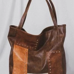 Levency Rivet Color Block Tote Bag