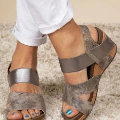 Levency New In Open Toe Cut Out Wedge Sandals