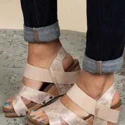 Levency New In Open Toe Cut Out Wedge Sandals
