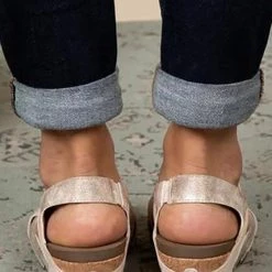 Levency New In Open Toe Cut Out Wedge Sandals