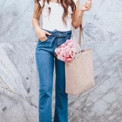 Levency Belted Loose High Waist Jeans