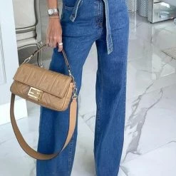 Levency Belted Loose High Waist Jeans