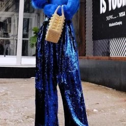 Levency Sequin Wide Flare Pants New In