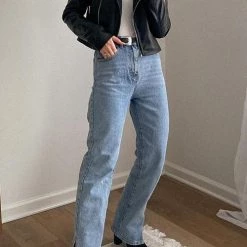 Levency New In High Waist Ripped Slit Jeans