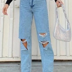 Levency Broken Hole Loose Jeans