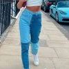 Levency Color Block Straight-leg Jeans New In