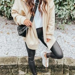 Levency Pockets Loose Hoodie Coat