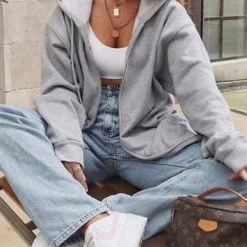 Levency Pockets Loose Hoodie Coat