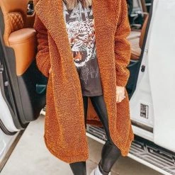 Levency Turndown Collar Teddy Coat